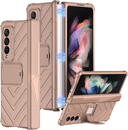 Samsung Galaxy Z Fold 1 Case with Stand Adjustable Stand, Magnetic Hinge Cover, Upgrade Drop Shock Resistant Folding Case