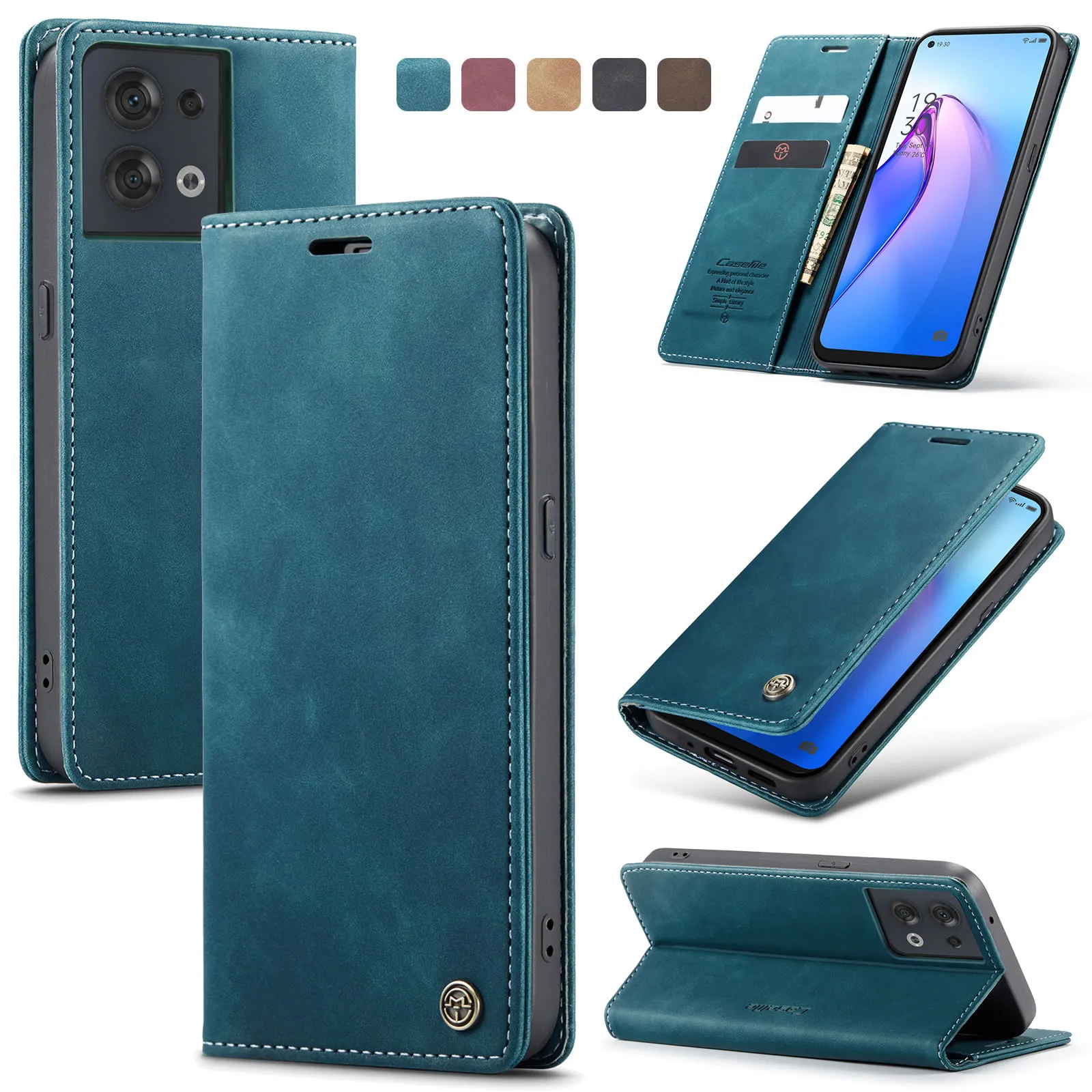 Oppo Reno 7 & Reno 8 Series CaseMe Leather Flip Case - Image 3