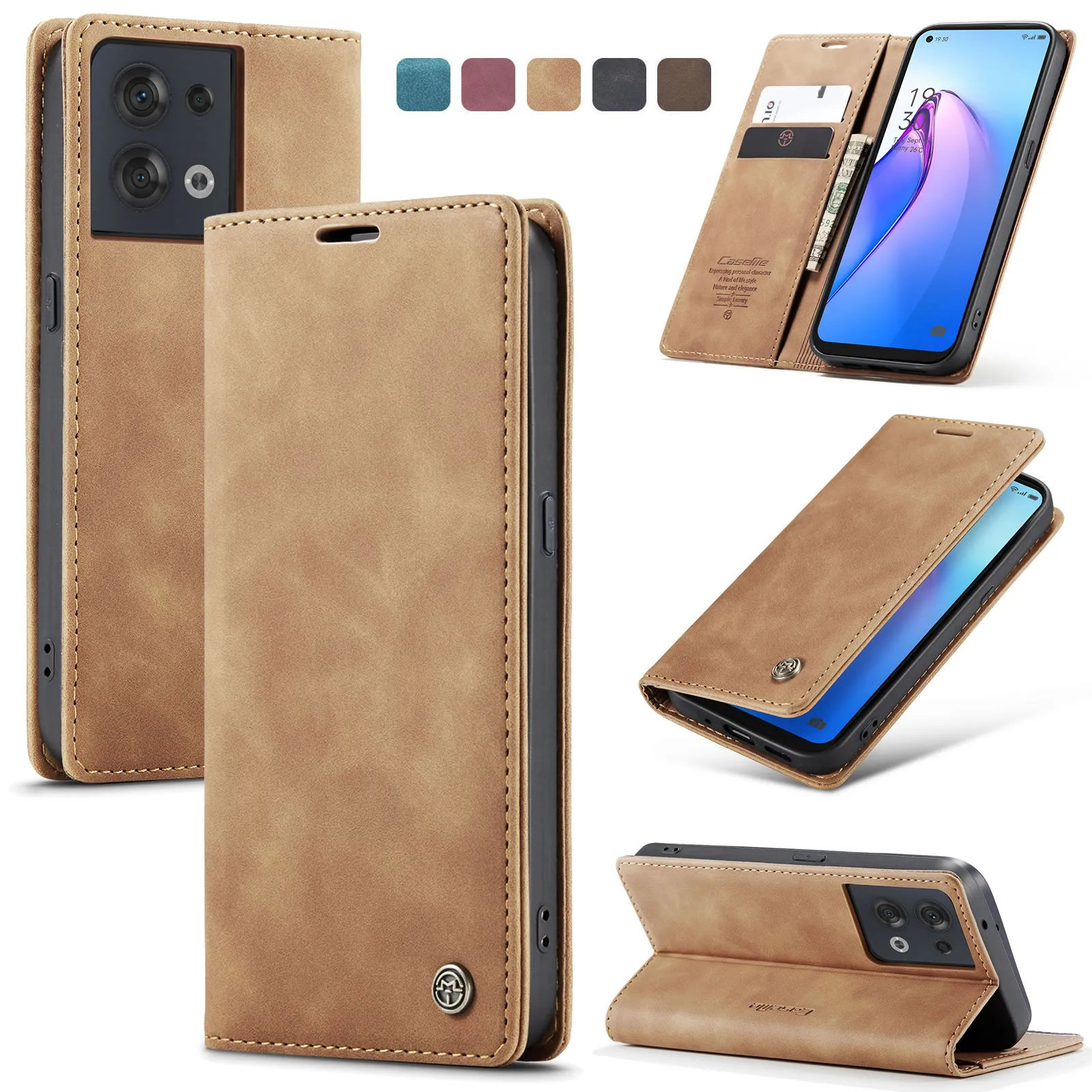 Oppo Reno 7 & Reno 8 Series CaseMe Leather Flip Case - Image 4