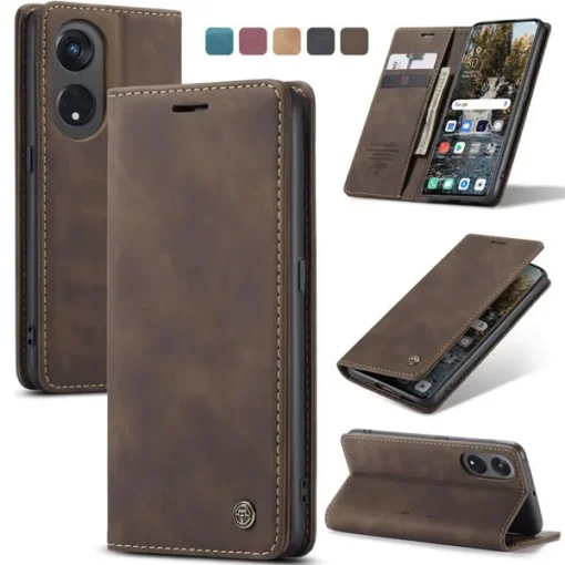 CASEME Premium Quality Leather Flip Cover for Oppo Reno Series