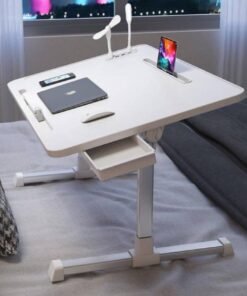 LushTree Laptop Bed Tray Table, Foldable Desk Stand with Adjustable Height & Angle, Drawer, USB Hub