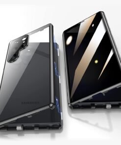Magnetic Double Sided Clear Tempered Glass Full Protective Case for Samsung Galaxy S Series
