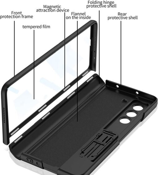 Samsung Galaxy Z Fold 5 Magnetic Adsorption Hinge Holder Protection Phone Case - Image 17