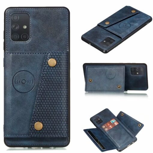 Samsung Galaxy A71 Leather Stand Case +3D Tempered Glass Protector - Image 2