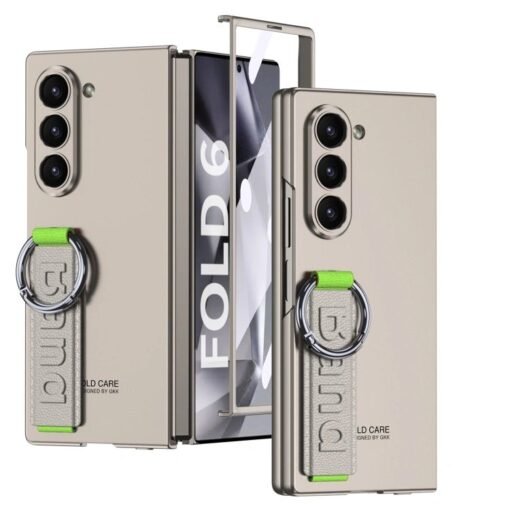 Samsung Galaxy Fold 5/6 Case with Wristrap, Supports Wireless Charging Camera Screen Protector Full Body Shockproof Case - Image 4