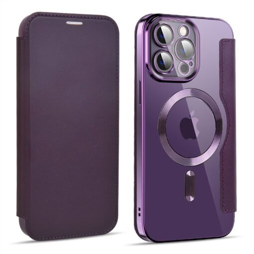 iPhone 13/14/15 Series MagSafe Magnetic Absorption Leather Wallet Flip Case with Lens Protection - Image 7