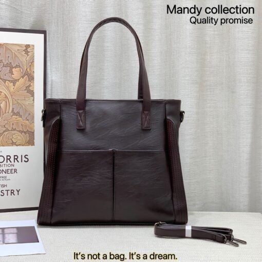 IELGY Fashionable large-capacity Multipurpose Mandy Fashion Grain Leather Crossbody handbag - Image 11