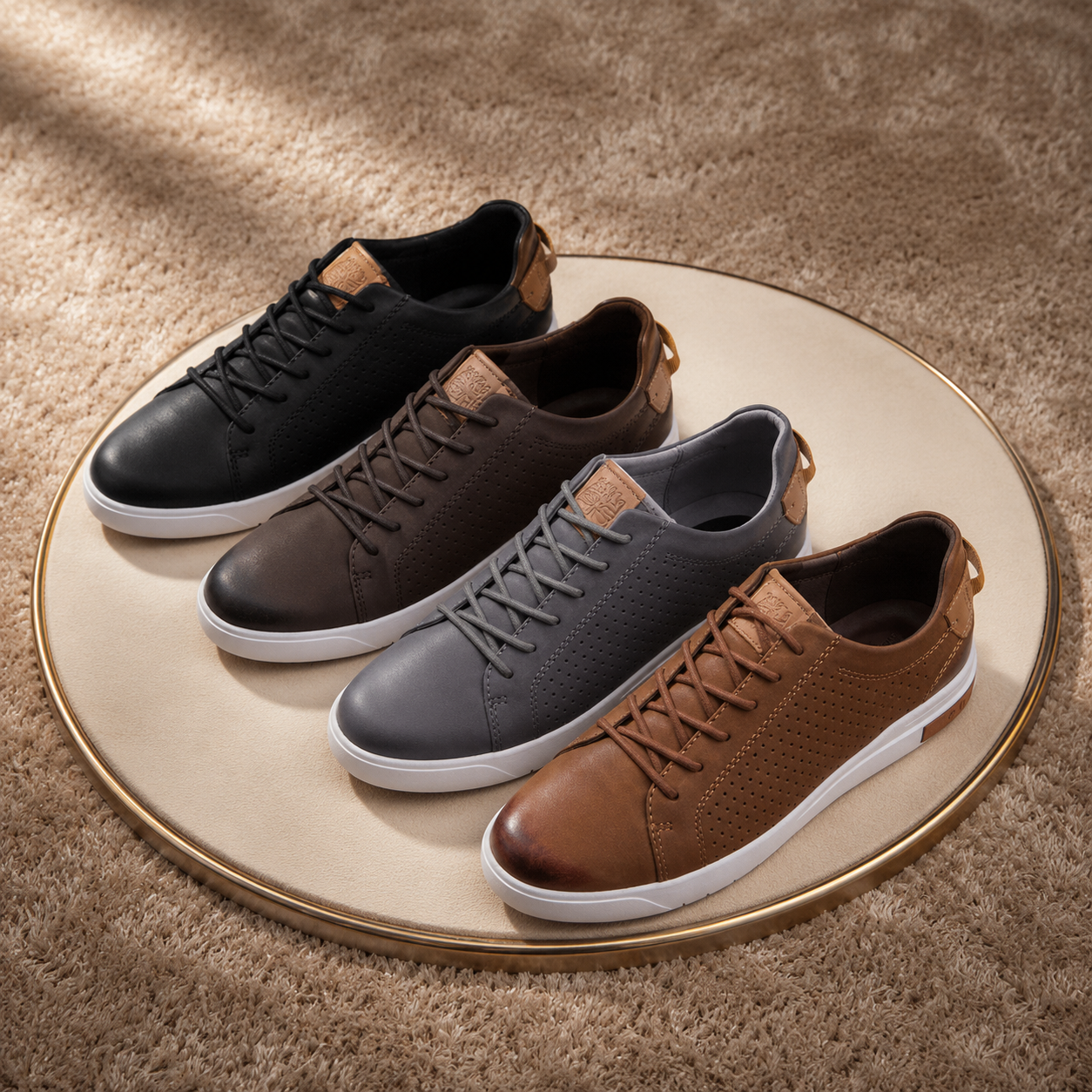 Uncut Leather Sneakers