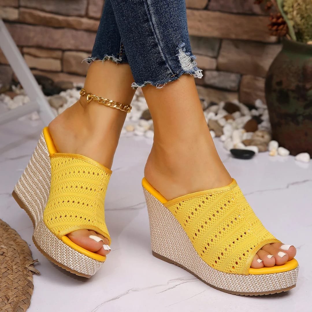 Summer slip-on wedges